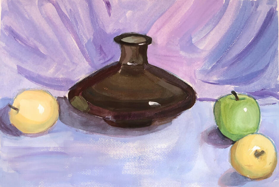 Vase and Apples