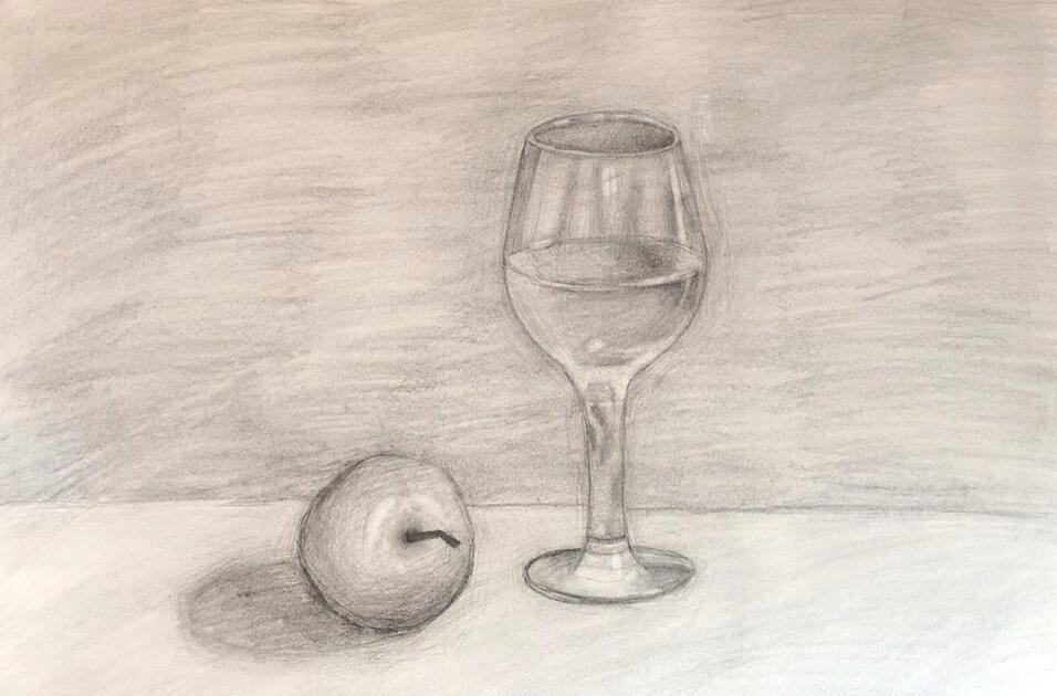 Wine Glass and Apple
